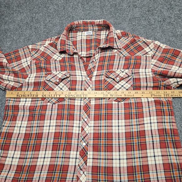 Texas‎ Longhorns Plaid Shirt XXL Snap Button Toss Brand Upcycled Patchwork NCAA - Picture 6 of 8